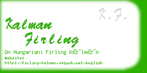 kalman firling business card